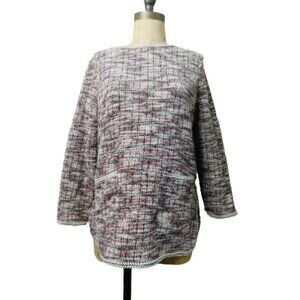 Max Studio Size S Small Tweed 3/4 Sleeve Knit Top